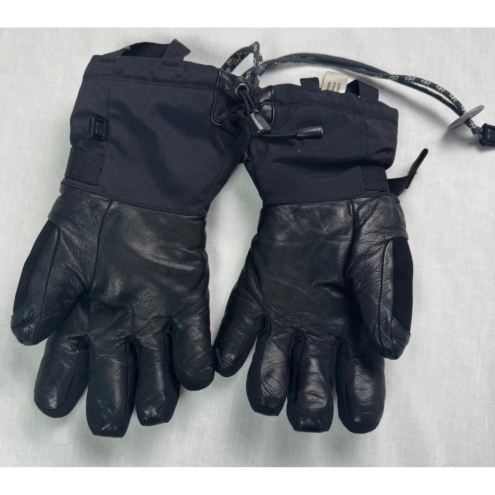 Outdoor Research Womens Revolution Gloves Black Leather Palm Winter Ski Small 6